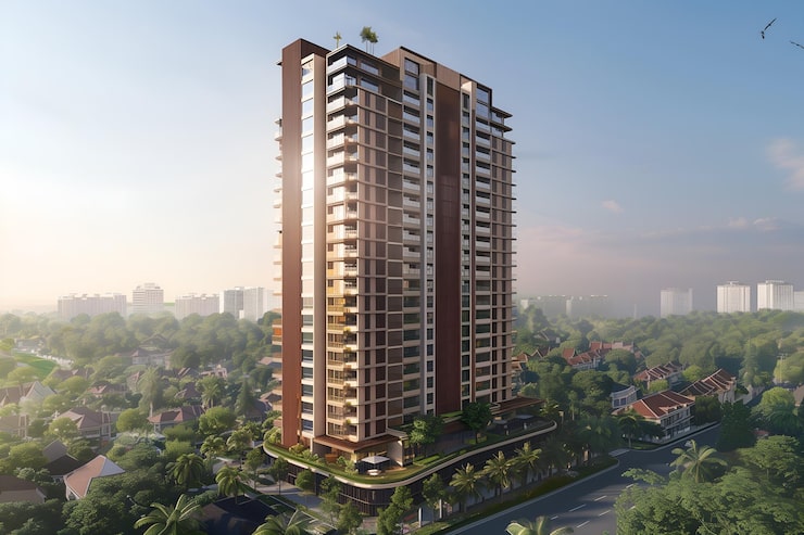 Illustrative luxury apartment render, Uday Baug, Pune
