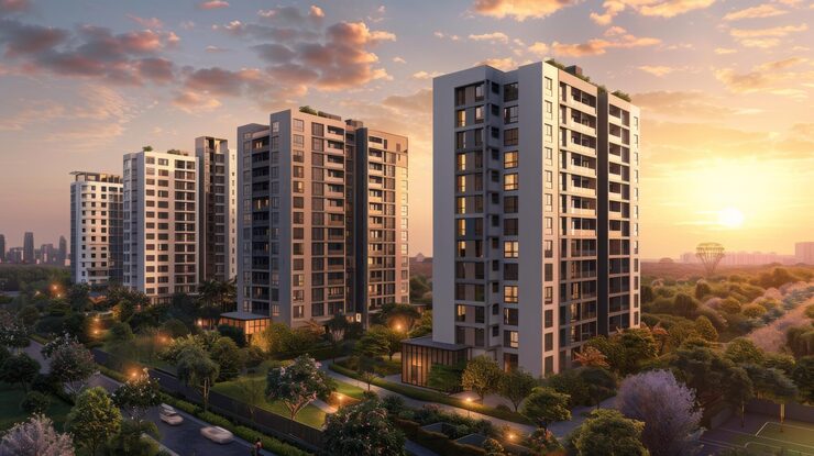 Illustrative luxury apartment render, Prabhat Road, Pune