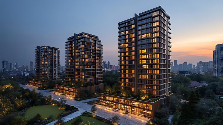 Illustrative luxury apartment render, Lullanagar, Pune