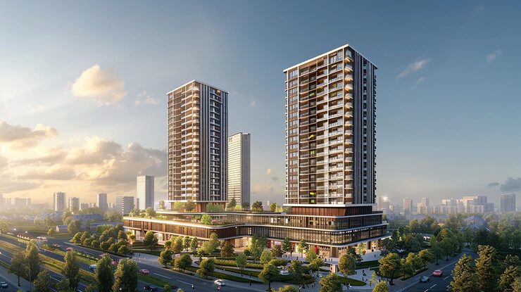Illustrative commercial tower render, Yerwada, Pune