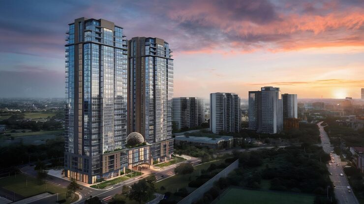 Illustrative commercial tower render, Koregaon Park, Pune
